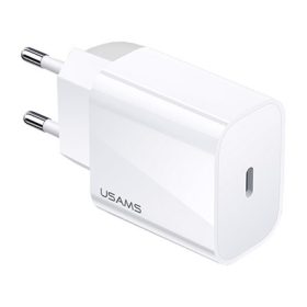   USAMS T34 hálózati töltő Type-C aljzat 20W, PD gyorstöltő, FEHÉR