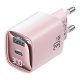 USAMS CC229 hálózati töltő USB+Type-C aljzat 30W, LED kijelző, RÓZSASZÍN