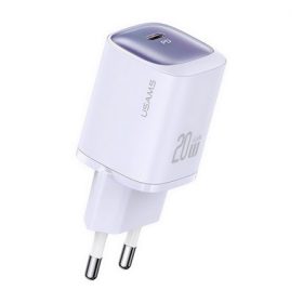   USAMS CC248 hálózati töltő Type-C aljzat 20W, PD gyorstöltő, LILA