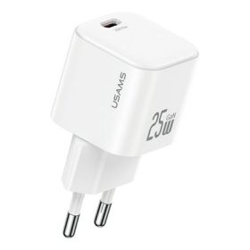   USAMS JC MINI hálózati töltő Type-C aljzat 25W, GaN, FEHÉR