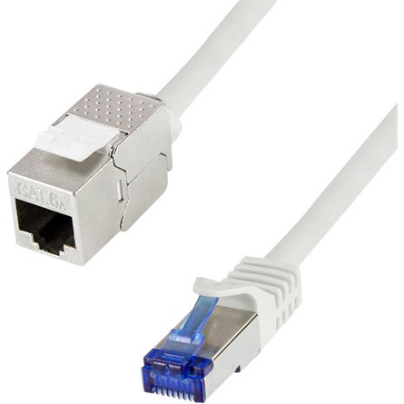 LogiLink Consolidation point RJ45 CAT6A S/FTP -> RJ45 CAT6A S/FTP M/M adatkábel hosszabbító 25m szürke