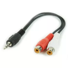   Gembird Jack stereo 3,5mm -> 2db RCA M/F audio kábel 0.2m fekete