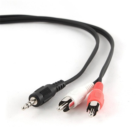 Gembird Jack stereo 3,5mm -> 2db RCA M/M audio kábel 5m fekete