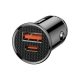 BASEUS CIRCULAR autós töltő USB+Type-C aljzat 30W, PD gyorstöltő 4.0, FEKETE