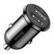BASEUS GRAIN PRO autós töltő 2 USB aljzat 24W, gyorstöltő, FEKETE