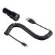 HTC autós töltő USB aljzat 5W + DC M410 microUSB kábel FEKETE
