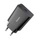 BASEUS SPEED MINI hálózati töltő Type-C aljzat 20W, PD gyorstöltő, FEKETE
