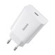 BASEUS SPEED MINI hálózati töltő Type-C aljzat 20W, PD gyorstöltő, FEHÉR