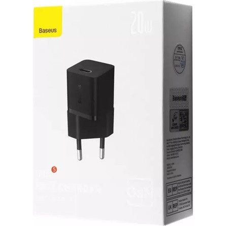 Baseus GaN5 Mini 20W univerzális hálózati töltő adapter fekete