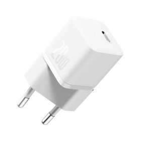   Baseus GaN5 Mini hálózati gyorstöltő 20W, USB Type-C, fehér