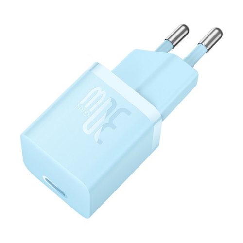 Baseus GaN5 Mini hálózati gyorstöltő 30W, USB Type-C, kék