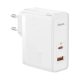 BASEUS hálózati töltő USB+Type-C aljzat 100W, PD gyorstöltő 4.0, FEHÉR