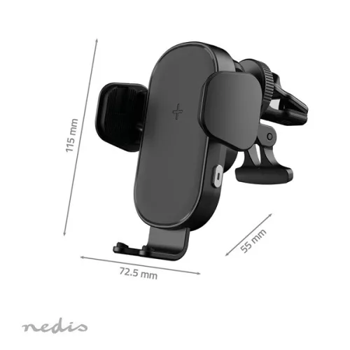 Nedis SCCHAQ15W110BK autós talefontartó konzolba szerelt vezeték nélküli töltő, motorosan nyit / zár