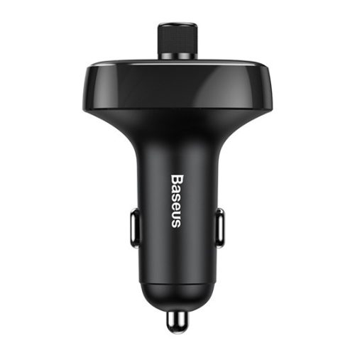 BASEUS bluetooth FM transmitter autós töltő 2 USB aljzat (36W, PD gyorstöltő, microSD kártyaolvasó) FEKETE