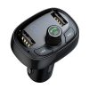 BASEUS bluetooth FM transmitter autós töltő 2 USB aljzat (36W, PD gyorstöltő, microSD kártyaolvasó) FEKETE