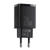 Baseus CHG Baseus Compact Quick Charger U+C 20W hálózati gyorstöltő, fekete