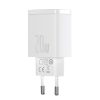 Baseus CHG Baseus Compact Quick Charger U+C 20W hálózati gyorstöltő, fehér