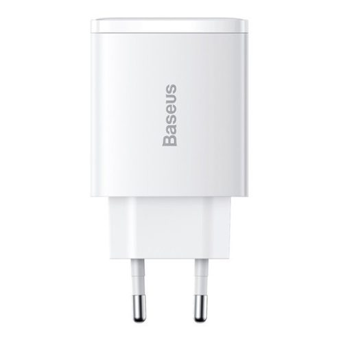 Baseus CHG Baseus Compact Quick Charger 2U+C 30W hálózati gyorstöltő, fehér