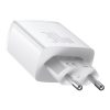 Baseus CHG Baseus Compact Quick Charger 2U+C 30W hálózati gyorstöltő, fehér