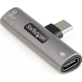   StarTech USB-C -> 2db USB-C M/F adapter szürke Audio & Charge 60W