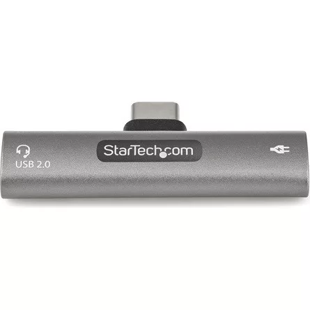 StarTech USB-C -> 2db USB-C M/F adapter szürke Audio & Charge 60W