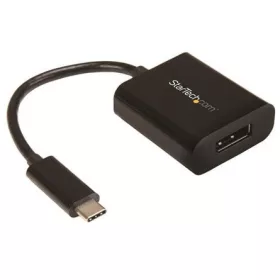   StarTech USB-C -> DisplayPort 1.4 M/F adapter 0.2m fekete DP Alt Mode