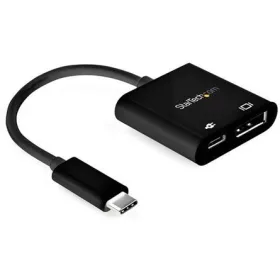   StarTech USB-C / Thunderbolt -> DisplayPort 1.4 USB-C PD M/F adapter 0.2m fekete 60W PD