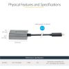 StarTech USB-C / Thunderbolt -> DisplayPort 1.4 M/F adapter 0.3m szürke