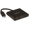 StarTech USB-C / Thunderbolt -> HDMI 1.4 USB-C USB-A 3.0 M/F adapter 0.1m fekete PD 60W; 