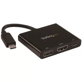   StarTech USB-C / Thunderbolt -> HDMI 1.4 USB-C USB-A 3.0 M/F adapter 0.1m fekete PD 60W;