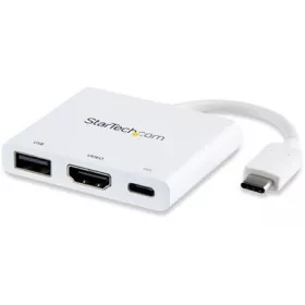   StarTech Multiport USB-C / Thunderbolt -> HDMI 1.4 USB-C USB-A 3.0 M/F adapter 0.1m fehér PD 60W, DP Alt Mode