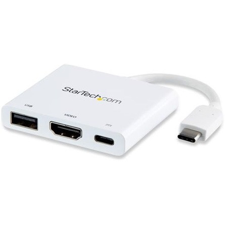 StarTech Multiport USB-C / Thunderbolt -> HDMI 1.4 USB-C USB-A 3.0 M/F adapter 0.1m fehér PD 60W, DP Alt Mode