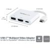 StarTech Multiport USB-C / Thunderbolt -> HDMI 1.4 USB-C USB-A 3.0 M/F adapter 0.1m fehér PD 60W, DP Alt Mode