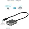 StarTech USB-C -> VGA M/F adapter 0.15m fekete