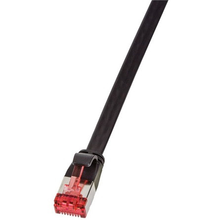 LogiLink SlimLine Flat RJ45 CAT6A U/FTP -> RJ45 CAT6A U/FTP M/M adatkábel 0.25m fekete