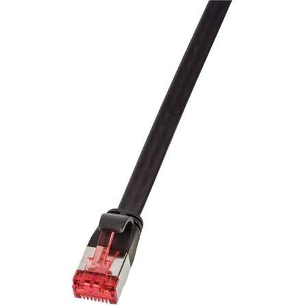 LogiLink SlimLine Flat RJ45 CAT6A U/FTP -> RJ45 CAT6A U/FTP M/M adatkábel 7.5m fekete