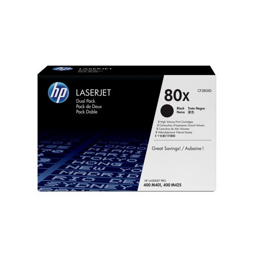HP LaserJet 80X 2 darabos nagy kapacitású fekete tonerkazetták