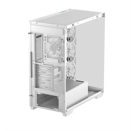 DeepCool Számítógépház - CG580 4F WH (fehér, ablakos, 4x12cm A-RGB, BTF, ATX, 2xUSB3.0, 1xUSB2.0)