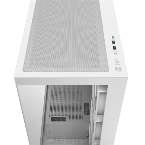 DeepCool Számítógépház - CG580 4F WH (fehér, ablakos, 4x12cm A-RGB, BTF, ATX, 2xUSB3.0, 1xUSB2.0)