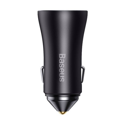 Baseus Golden Contactor Max autós gyorstöltő 60W, 2×USB Type-A, szürke