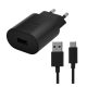 NOKIA hálózati töltő USB aljzat 18W, gyorstöltő + Type-C kábel, FEKETE