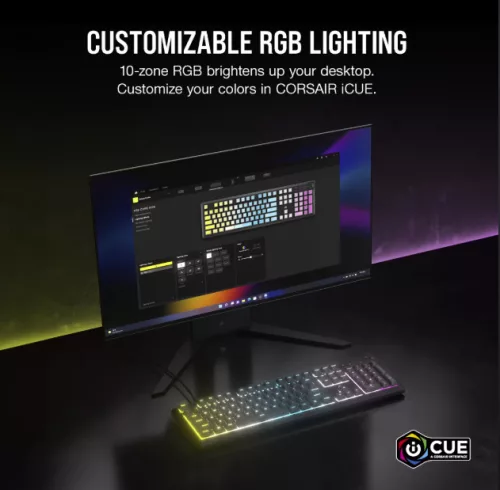 CORSAIR K55 CORE RGB Gamer Billentyűzet, szürke