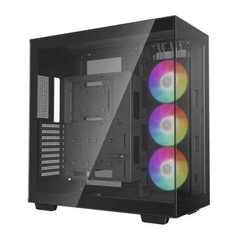 DeepCool Számítógépház - CH780 (fekete, ablakos, 3x140mm ventilátor, Mini-ITX / Mico-ATX / ATX / E-ATX, 4xUSB3.0)