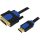 LogiLink kétirányú HDMI 1.4 <-> DVI-D M/M video kábel 3m fekete