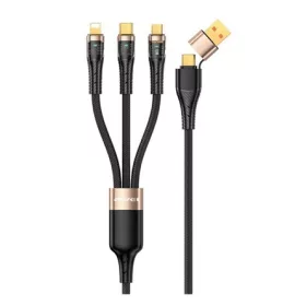  Awei CL-228 1db USB-C 1db Lightning 1db USB-B 2.0 micro - 1db USB-C 1db USB-A 2.0 M/M töltőkábel 1.2m fekete