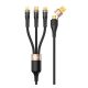 Awei CL-228 1db USB-C 1db Lightning 1db USB-B 2.0 micro - 1db USB-C 1db USB-A 2.0 M/M töltőkábel 1.2m fekete