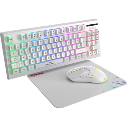 MARVO BILL MARVO Loot 30 billentyűzet+egér+egérpad combo - Fehér - UK /Membrán/