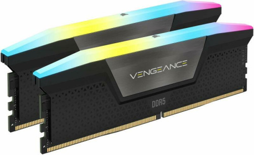 CORSAIR VENGEANCE RGB DDR5 64GB (2x32GB) DDR5 6000 CL38-44-44-96 1.35V Std PMIC Intel XMP Memory - Black, EAN: 0840006680635