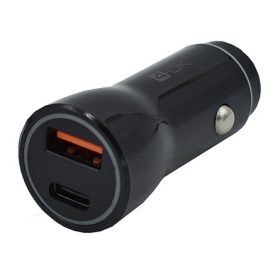   Blautel 4-OK autós töltő USB+Type-C aljzat 20W, PD gyorstöltő, FEKETE
