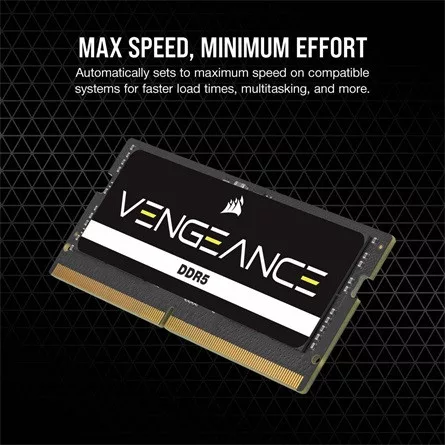 CORSAIR DDR5 4800MHz 16GB (1x16GB) SODIMM VENGEANCE RAM, fekete